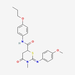 (2Z)-2-[(4-methoxyphenyl)imino]-3-methyl-4-oxo-N-(4-propoxyphenyl)-1,3-thiazinane-6-carboxamide