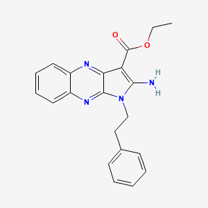 ethyl 2-amino-1-(2-phenylethyl)-1H-pyrrolo[2,3-b]quinoxaline-3-carboxylate