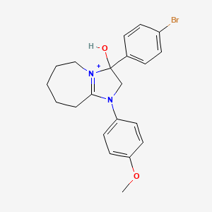 3-(4-bromophenyl)-3-hydroxy-1-(4-methoxyphenyl)-2,5,6,7,8,9-hexahydro-3H-imidazo[1,2-a]azepin-1-ium