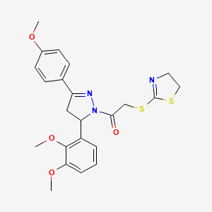 2-((4,5-dihydrothiazol-2-yl)thio)-1-(5-(2,3-dimethoxyphenyl)-3-(4-methoxyphenyl)-4,5-dihydro-1H-pyrazol-1-yl)ethanone