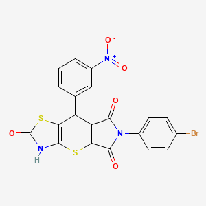 11-(4-bromophenyl)-8-(3-nitrophenyl)-2,6-dithia-4,11-diazatricyclo[7.3.0.03,7]dodec-3(7)-ene-5,10,12-trione