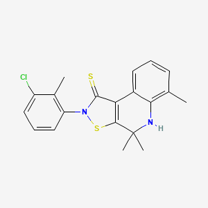 2-(3-chloro-2-methylphenyl)-4,4,6-trimethyl-4,5-dihydroisothiazolo[5,4-c]quinoline-1(2H)-thione