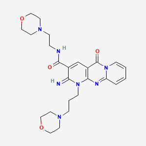 6-imino-N-(2-morpholin-4-ylethyl)-7-(3-morpholin-4-ylpropyl)-2-oxo-1,7,9-triazatricyclo[8.4.0.03,8]tetradeca-3(8),4,9,11,13-pentaene-5-carboxamide