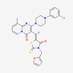 2-[4-(3-chlorophenyl)piperazin-1-yl]-3-{(Z)-[3-(furan-2-ylmethyl)-4-oxo-2-thioxo-1,3-thiazolidin-5-ylidene]methyl}-9-methyl-4H-pyrido[1,2-a]pyrimidin-4-one