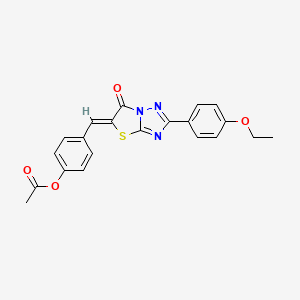 4-{(Z)-[2-(4-ethoxyphenyl)-6-oxo[1,3]thiazolo[3,2-b][1,2,4]triazol-5(6H)-ylidene]methyl}phenyl acetate