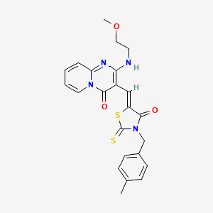 2-[(2-methoxyethyl)amino]-3-{(Z)-[3-(4-methylbenzyl)-4-oxo-2-thioxo-1,3-thiazolidin-5-ylidene]methyl}-4H-pyrido[1,2-a]pyrimidin-4-one