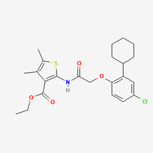 Ethyl 2-{[(4-chloro-2-cyclohexylphenoxy)acetyl]amino}-4,5-dimethylthiophene-3-carboxylate