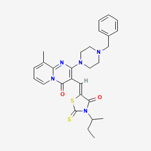 2-(4-benzylpiperazin-1-yl)-3-{(Z)-[3-(butan-2-yl)-4-oxo-2-thioxo-1,3-thiazolidin-5-ylidene]methyl}-9-methyl-4H-pyrido[1,2-a]pyrimidin-4-one