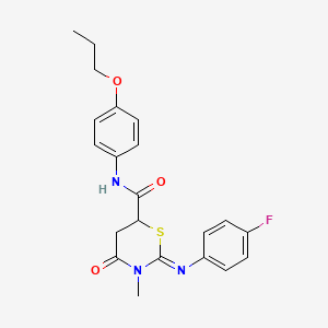 (2Z)-2-[(4-fluorophenyl)imino]-3-methyl-4-oxo-N-(4-propoxyphenyl)-1,3-thiazinane-6-carboxamide