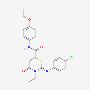 (2Z)-2-[(4-chlorophenyl)imino]-N-(4-ethoxyphenyl)-3-ethyl-4-oxo-1,3-thiazinane-6-carboxamide