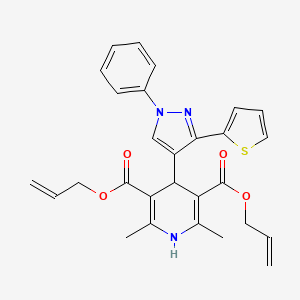 diallyl 2,6-dimethyl-4-(1-phenyl-3-thien-2-yl-1H-pyrazol-4-yl)-1,4-dihydropyridine-3,5-dicarboxylate