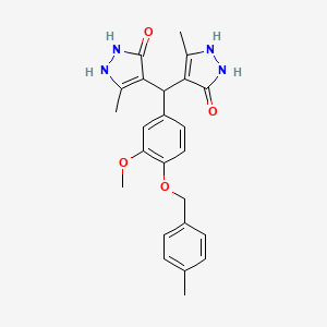 4,4'-({3-methoxy-4-[(4-methylbenzyl)oxy]phenyl}methanediyl)bis(3-methyl-1H-pyrazol-5-ol)