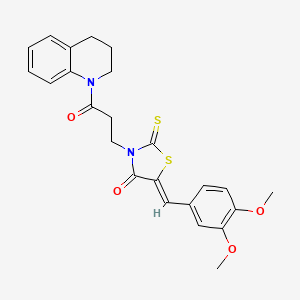 (5Z)-3-[3-(3,4-dihydroquinolin-1(2H)-yl)-3-oxopropyl]-5-(3,4-dimethoxybenzylidene)-2-thioxo-1,3-thiazolidin-4-one