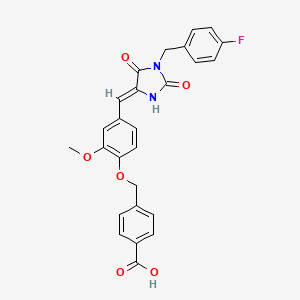 4-[(4-{(Z)-[1-(4-fluorobenzyl)-2,5-dioxoimidazolidin-4-ylidene]methyl}-2-methoxyphenoxy)methyl]benzoic acid