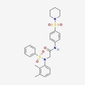 molecular formula C27H31N3O5S2 B11619098 N~2~-(2,3-dimethylphenyl)-N~2~-(phenylsulfonyl)-N-[4-(piperidin-1-ylsulfonyl)phenyl]glycinamide 