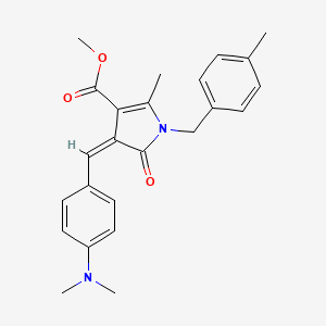 molecular formula C24H26N2O3 B11619104 methyl (4Z)-4-[4-(dimethylamino)benzylidene]-2-methyl-1-(4-methylbenzyl)-5-oxo-4,5-dihydro-1H-pyrrole-3-carboxylate 