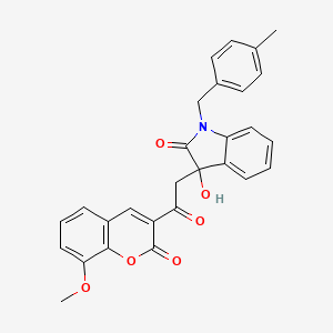 3-hydroxy-3-[2-(8-methoxy-2-oxo-2H-chromen-3-yl)-2-oxoethyl]-1-(4-methylbenzyl)-1,3-dihydro-2H-indol-2-one