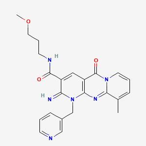 6-imino-N-(3-methoxypropyl)-11-methyl-2-oxo-7-(pyridin-3-ylmethyl)-1,7,9-triazatricyclo[8.4.0.03,8]tetradeca-3(8),4,9,11,13-pentaene-5-carboxamide