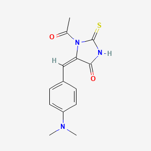 (5E)-1-acetyl-5-[4-(dimethylamino)benzylidene]-2-thioxoimidazolidin-4-one