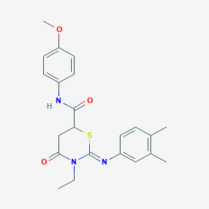 (2Z)-2-[(3,4-dimethylphenyl)imino]-3-ethyl-N-(4-methoxyphenyl)-4-oxo-1,3-thiazinane-6-carboxamide