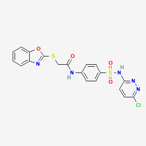 2-(1,3-benzoxazol-2-ylsulfanyl)-N-{4-[(6-chloropyridazin-3-yl)sulfamoyl]phenyl}acetamide