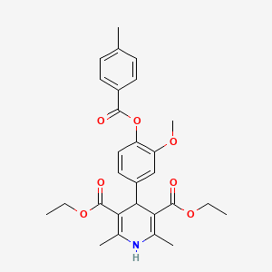 Diethyl 4-(3-methoxy-4-{[(4-methylphenyl)carbonyl]oxy}phenyl)-2,6-dimethyl-1,4-dihydropyridine-3,5-dicarboxylate