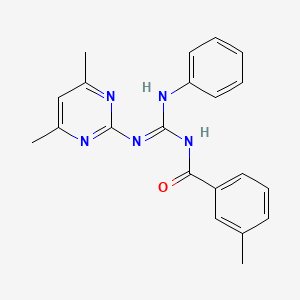 N-[(Z)-[(4,6-dimethylpyrimidin-2-yl)amino](phenylamino)methylidene]-3-methylbenzamide