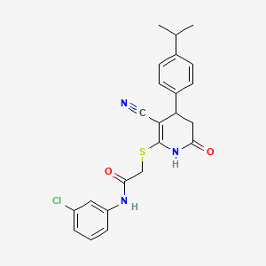 N-(3-chlorophenyl)-2-({3-cyano-6-oxo-4-[4-(propan-2-yl)phenyl]-1,4,5,6-tetrahydropyridin-2-yl}sulfanyl)acetamide