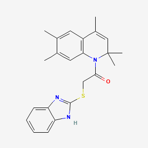 2-(1H-benzimidazol-2-ylsulfanyl)-1-(2,2,4,6,7-pentamethylquinolin-1(2H)-yl)ethanone