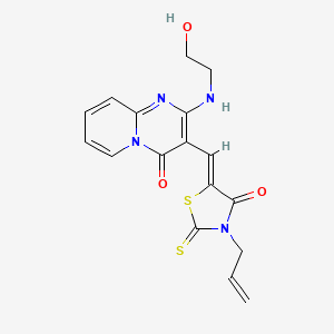 2-[(2-hydroxyethyl)amino]-3-{(Z)-[4-oxo-3-(prop-2-en-1-yl)-2-thioxo-1,3-thiazolidin-5-ylidene]methyl}-4H-pyrido[1,2-a]pyrimidin-4-one