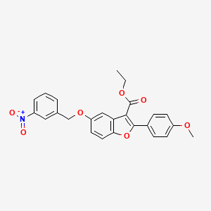 Ethyl 2-(4-methoxyphenyl)-5-[(3-nitrophenyl)methoxy]-1-benzofuran-3-carboxylate