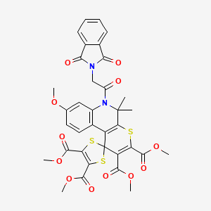 tetramethyl 6'-[(1,3-dioxo-1,3-dihydro-2H-isoindol-2-yl)acetyl]-8'-methoxy-5',5'-dimethyl-5',6'-dihydrospiro[1,3-dithiole-2,1'-thiopyrano[2,3-c]quinoline]-2',3',4,5-tetracarboxylate