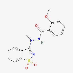 N'-(1,1-dioxido-1,2-benzothiazol-3-yl)-2-methoxy-N'-methylbenzohydrazide