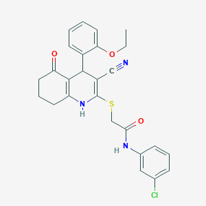 N-(3-chlorophenyl)-2-{[3-cyano-4-(2-ethoxyphenyl)-5-oxo-1,4,5,6,7,8-hexahydroquinolin-2-yl]sulfanyl}acetamide