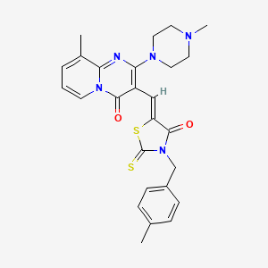 9-methyl-3-{(Z)-[3-(4-methylbenzyl)-4-oxo-2-thioxo-1,3-thiazolidin-5-ylidene]methyl}-2-(4-methylpiperazin-1-yl)-4H-pyrido[1,2-a]pyrimidin-4-one