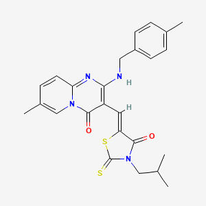 3-[(Z)-(3-isobutyl-4-oxo-2-thioxo-1,3-thiazolidin-5-ylidene)methyl]-7-methyl-2-[(4-methylbenzyl)amino]-4H-pyrido[1,2-a]pyrimidin-4-one