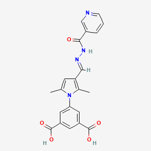 5-(2,5-dimethyl-3-{(E)-[2-(pyridin-3-ylcarbonyl)hydrazinylidene]methyl}-1H-pyrrol-1-yl)benzene-1,3-dicarboxylic acid