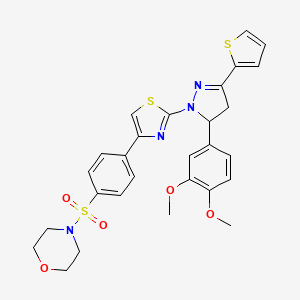 4-[(4-{2-[5-(3,4-dimethoxyphenyl)-3-(thiophen-2-yl)-4,5-dihydro-1H-pyrazol-1-yl]-1,3-thiazol-4-yl}phenyl)sulfonyl]morpholine