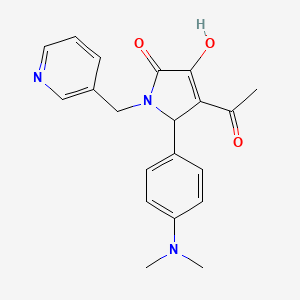 (4E)-5-[4-(dimethylamino)phenyl]-4-(1-hydroxyethylidene)-1-(pyridin-3-ylmethyl)pyrrolidine-2,3-dione