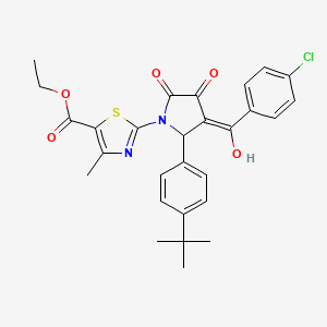 ethyl 2-{2-(4-tert-butylphenyl)-3-[(4-chlorophenyl)carbonyl]-4-hydroxy-5-oxo-2,5-dihydro-1H-pyrrol-1-yl}-4-methyl-1,3-thiazole-5-carboxylate