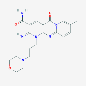 6-Imino-13-methyl-7-[3-(morpholin-4-yl)propyl]-2-oxo-1,7,9-triazatricyclo[8.4.0.0^{3,8}]tetradeca-3(8),4,9,11,13-pentaene-5-carboxamide