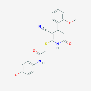 2-{[3-cyano-4-(2-methoxyphenyl)-6-oxo-1,4,5,6-tetrahydropyridin-2-yl]sulfanyl}-N-(4-methoxyphenyl)acetamide