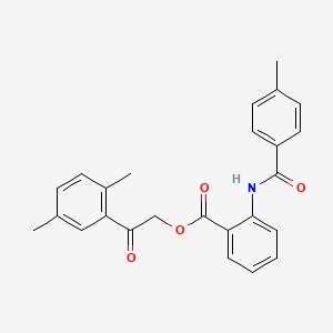 molecular formula C25H23NO4 B11620170 2-(2,5-Dimethylphenyl)-2-oxoethyl 2-(4-methylbenzamido)benzoate 