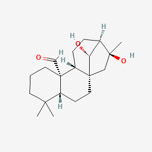 molecular formula C20H32O3 B1162079 (1S,4R,9S,10R,13R,14S,16R)-14,16-dihydroxy-5,5,14-trimethyltetracyclo[11.2.1.01,10.04,9]hexadecane-9-carbaldehyde CAS No. 926010-24-4