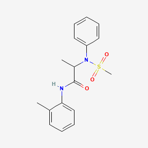 molecular formula C17H20N2O3S B11620923 N-(2-methylphenyl)-N~2~-(methylsulfonyl)-N~2~-phenylalaninamide 