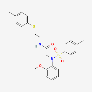 molecular formula C25H28N2O4S2 B11621036 2-[N-(2-Methoxyphenyl)4-methylbenzenesulfonamido]-N-{2-[(4-methylphenyl)sulfanyl]ethyl}acetamide 