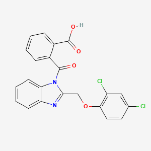 molecular formula C22H14Cl2N2O4 B11621055 2-({2-[(2,4-dichlorophenoxy)methyl]-1H-benzimidazol-1-yl}carbonyl)benzoic acid 