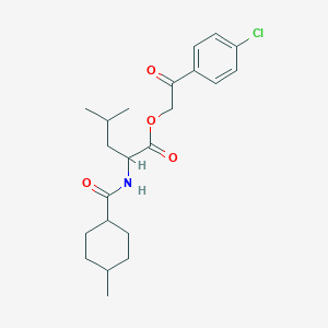 molecular formula C22H30ClNO4 B11621089 2-(4-chlorophenyl)-2-oxoethyl N-[(4-methylcyclohexyl)carbonyl]leucinate 