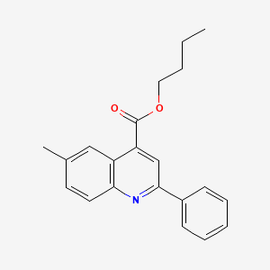 molecular formula C21H21NO2 B11621090 Butyl 6-methyl-2-phenylquinoline-4-carboxylate 