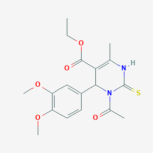 molecular formula C18H22N2O5S B11621092 Ethyl 3-acetyl-4-(3,4-dimethoxyphenyl)-6-methyl-2-sulfanylidene-1,4-dihydropyrimidine-5-carboxylate 